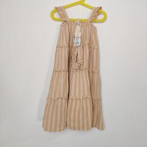 Eligo Girls Tiered Stripe Dress Cotton Ruffle Straps – 3/4Y